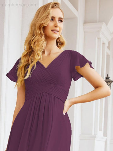 Baoleely Formal Prom Gowns for Mother of The Bride Cap Sleeves Bridesmaid Dress 28047