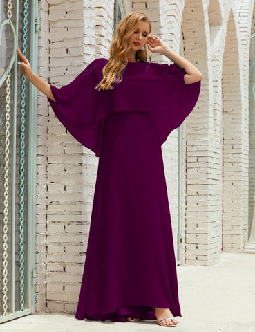 Robe de demoiselle d'honneur Sunnderly pour femme, manches longues, col en V, en mousseline, robe de cérémonie pour mariage SY28018