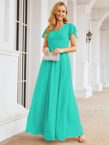 Baoleely Formal Prom Gowns for Mother of The Bride Cap Sleeves Bridesmaid Dress 28047