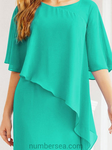 Vestido largo de fiesta formal Sunderly para la madre de la novia con capa de volantes SY28026