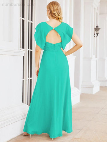 Sunnderly Bridesmaid Dresses Cape Formal Prom Dress Open Back Gowns for Mother of The Bride SY28058