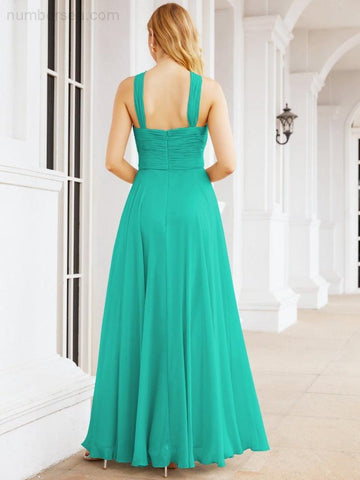 Baoleely Crisscross Halter Bridesmaid Dresses for Party Wedding Evening Prom Maxi Ball Gowns 28053