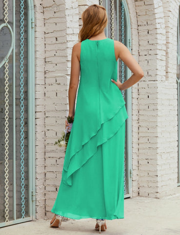 Robe longue en mousseline grande taille pour la mère de la mariée, robe de demoiselle d'honneur de bal de fin d'année SY28019