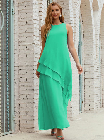 Robe longue en mousseline grande taille pour la mère de la mariée, robe de demoiselle d'honneur de bal de fin d'année SY28019