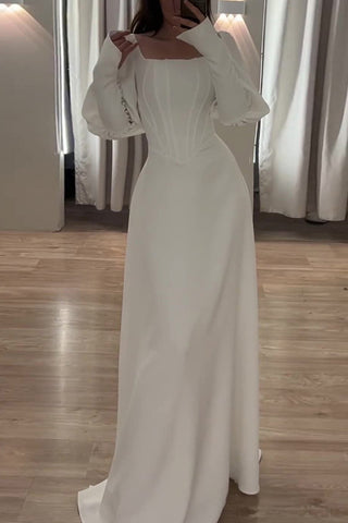 Vestidos de noche elegantes de celebridades, lisos, con volantes y cuello cuadrado 