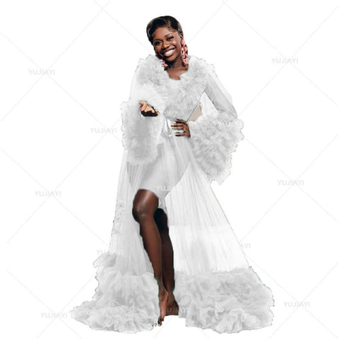 Bridal ball dress shooting fluffy tulle robe pregnant woman wedding party dress
