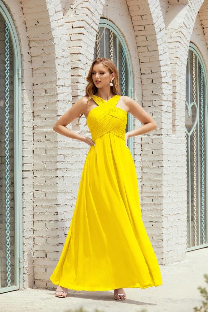 Halter Bridesmaid Dresses Formal Cocktail Prom Gown 28015