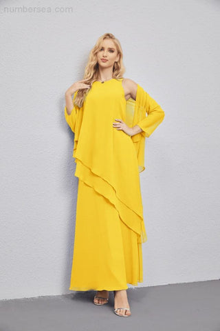 Mother of Bride Dresses with Open Front Lightweight Cardigan Formal Prom Gown  28081