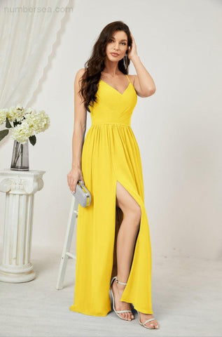 Vestidos de dama de honor con cuello alto Baoleely, de gasa, largos, corte en A, vestido formal de fiesta para boda, fiesta de noche 2801 