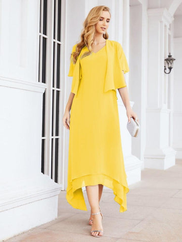 Sunnderly Two-Piece A-line Mother of The Bride Dress Formal Party Gown Dress SY28073