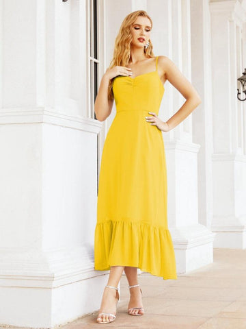 Baoleely Blackless Strap Bridesmaid Dress Ankle Length 28028