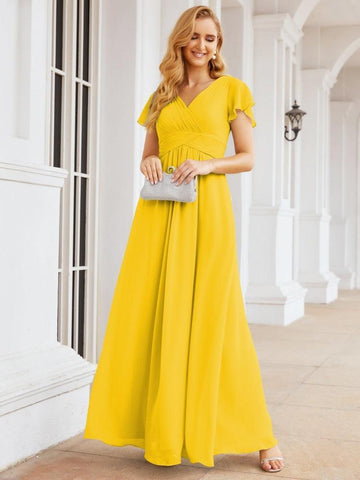 Baoleely Formal Prom Gowns for Mother of The Bride Cap Sleeves Bridesmaid Dress 28047
