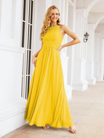 Baoleely Keyhole Bridesmaid Dresses Sleeveless Formal Evening Party Prom Gowns 28043