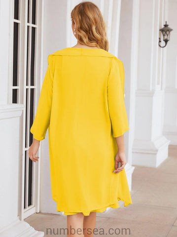 Sunnderly Mother of The Bride Dresses Prom Dress Casual Pleated Dress  SY28065