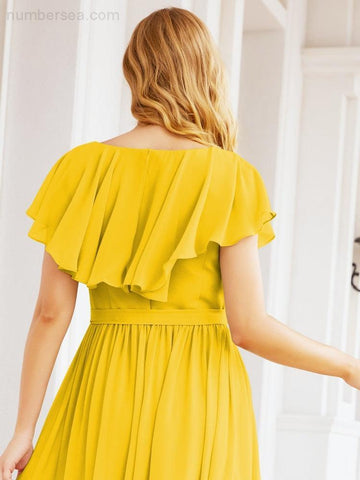 Robes de demoiselle d'honneur à manches flottantes, robes de soirée formelles, robes de bal 28044 