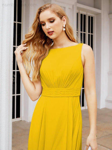 Baoleely Bridesmaid Dresses for Wedding Ruffles Long Formal Prom Gowns 28039