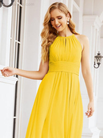 Baoleely Keyhole Bridesmaid Dresses Sleeveless Formal Evening Party Prom Gowns 28043