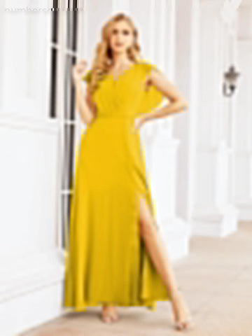 Sunnderly Bridesmaid Dresses Cape Formal Prom Dress Open Back Gowns for Mother of The Bride SY28058