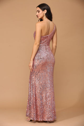 Long One Shoulder Formal Fitted Prom Dress