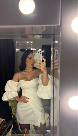 Robe courte blanche de remise de diplôme, robe de bal de fin d'année, robe courte de soirée pour adolescentes Y2089