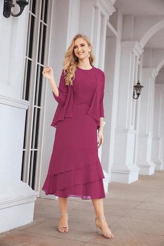 Sunnderly Two-Piece A-line Mother of The Bride Dress Formal Party Gown Dress SY28072