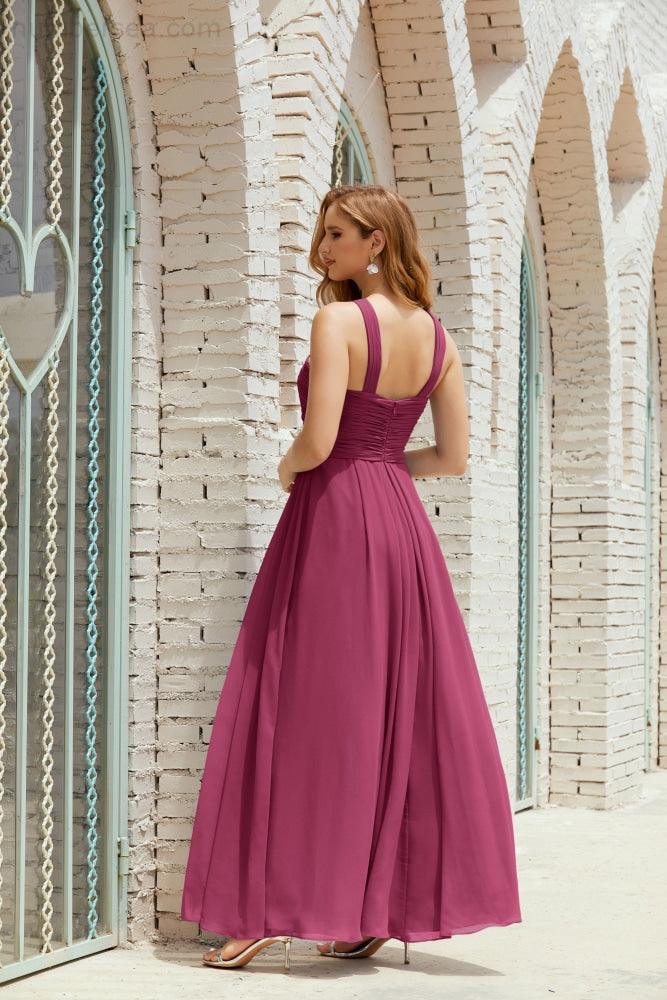 Halter Bridesmaid Dresses Formal Cocktail Prom Gown 28015