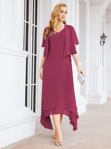 Sunnderly Two-Piece A-line Mother of The Bride Dress Formal Party Gown Dress SY28073