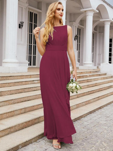 Baoleely Bridesmaid Dresses for Wedding Ruffles Long Formal Prom Gowns 28039