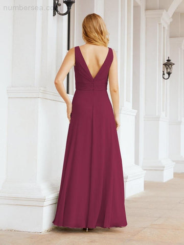 Baoleely Bridesmaid Dresses for Wedding Ruffles Long Formal Prom Gowns 28039