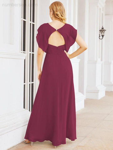Sunnderly Bridesmaid Dresses Cape Formal Prom Dress Open Back Gowns for Mother of The Bride SY28058