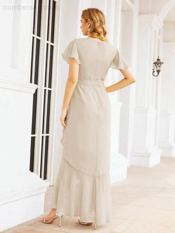 Baoleely Ruffled Bridesmaid Dresses Mermaid Formal Violin Evening Party Prom Gowns 28042