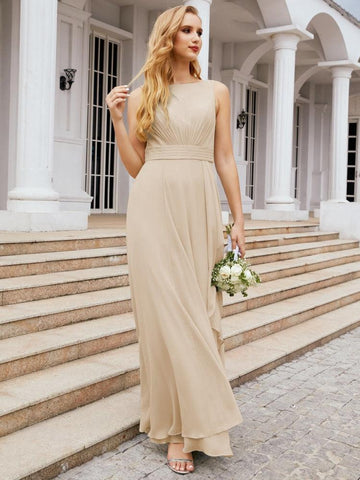 Baoleely Bridesmaid Dresses for Wedding Ruffles Long Formal Prom Gowns 28039