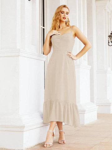 Baoleely Blackless Strap Bridesmaid Dress Ankle Length 28028