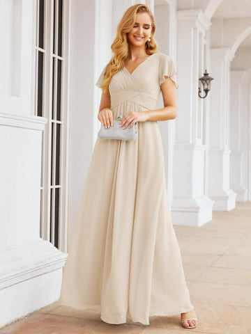 Baoleely Formal Prom Gowns for Mother of The Bride Cap Sleeves Bridesmaid Dress 28047