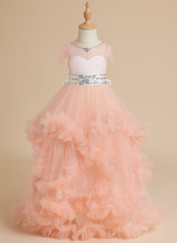 Ball-Gown/Princess Tulle Floor-length Flower Girl Dress