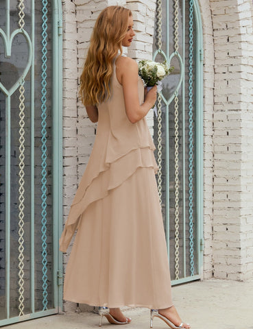 Robe longue en mousseline grande taille pour la mère de la mariée, robe de demoiselle d'honneur de bal de fin d'année SY28019