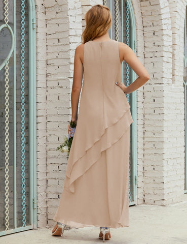 Robe longue en mousseline grande taille pour la mère de la mariée, robe de demoiselle d'honneur de bal de fin d'année SY28019