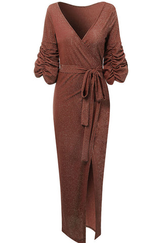 Vestidos de noche sexys con escote en V y diseño patchwork liso (3 colores) 