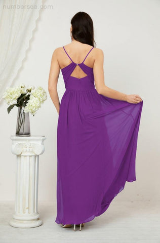 Vestidos de dama de honor con cuello alto Baoleely, de gasa, largos, corte en A, vestido formal de fiesta para boda, fiesta de noche 2801 