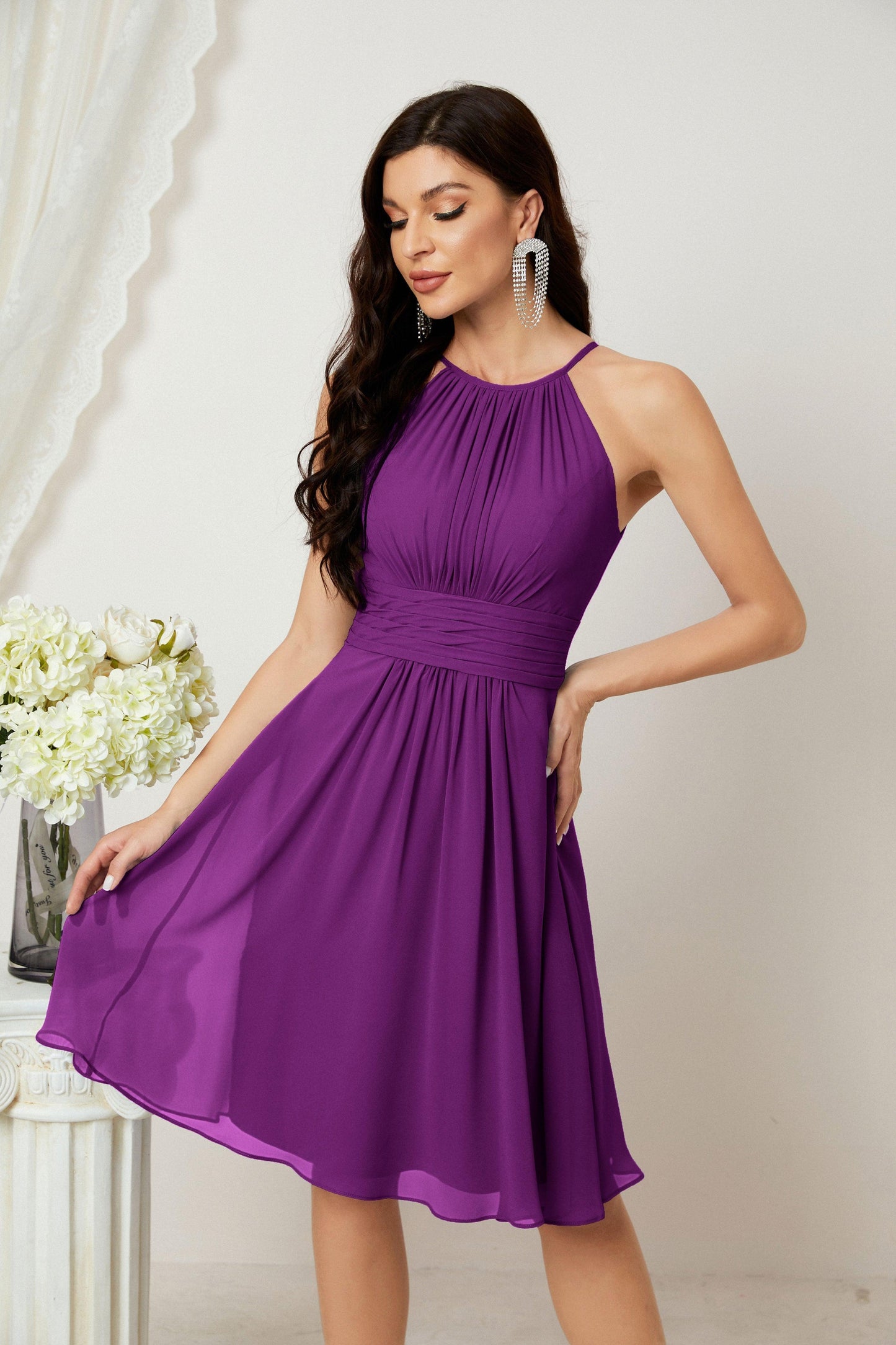 Halter Homecoming Dresses Formal Evening Party Cocktail Dress 28011