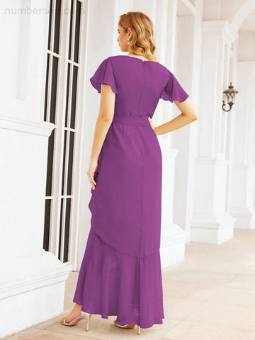 Baoleely Ruffled Bridesmaid Dresses Mermaid Formal Violin Evening Party Prom Gowns 28042