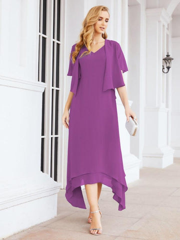 Sunnderly Two-Piece A-line Mother of The Bride Dress Formal Party Gown Dress SY28073