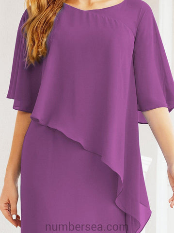 Vestido largo de fiesta formal Sunderly para la madre de la novia con capa de volantes SY28026