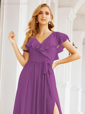 Robes de demoiselle d'honneur à manches flottantes, robes de soirée formelles, robes de bal 28044 