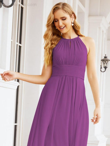 Baoleely Keyhole Bridesmaid Dresses Sleeveless Formal Evening Party Prom Gowns 28043