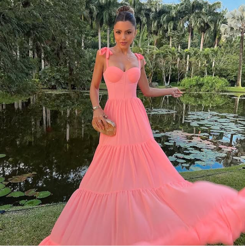 Vestido largo de fiesta sin mangas de corte A, vestidos de noche Y1877