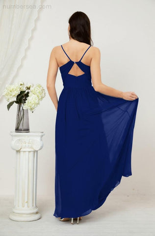 Vestidos de dama de honor con cuello alto Baoleely, de gasa, largos, corte en A, vestido formal de fiesta para boda, fiesta de noche 2801 