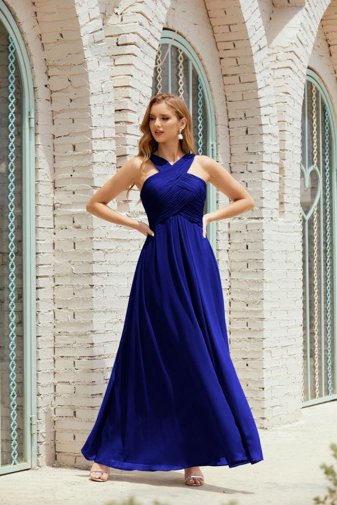 Halter Bridesmaid Dresses Formal Cocktail Prom Gown 28015