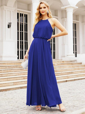 Robe de demoiselle d'honneur longue à col licou Baoleely, robe trapèze formelle pour juniors, 28029