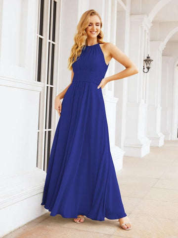 Baoleely Keyhole Bridesmaid Dresses Sleeveless Formal Evening Party Prom Gowns 28043